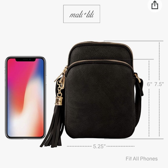 Mali+Lili Handbags - Mali + Lili Double Josie Crossbody Bag black vegan leather